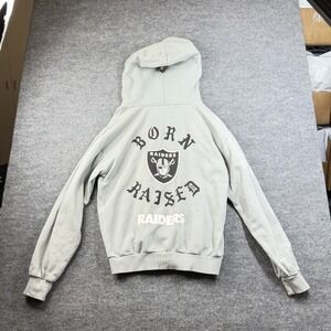 Las Vegas Raiders Born x Raised Hoodie Mens Ivory Pullover NFL Sports - Large
